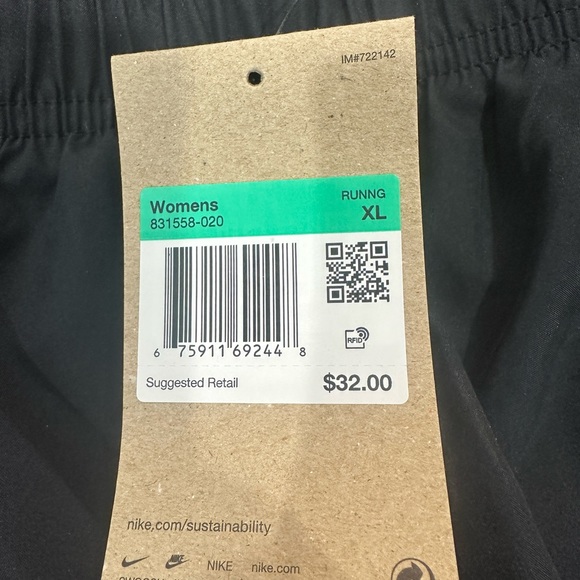 NWT Nike running shorts size XL black and fuschia/pink - Picture 2 of 2